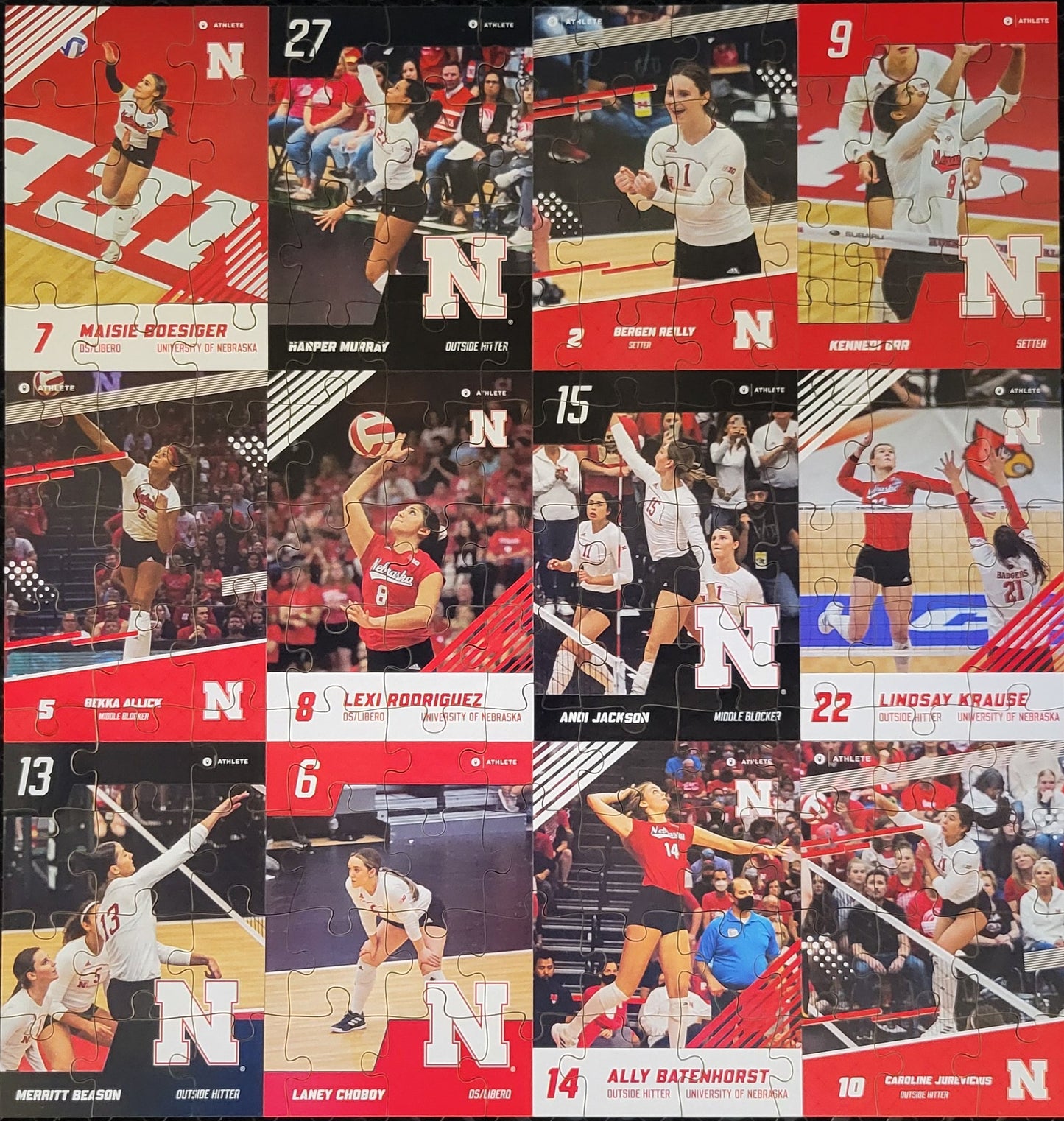 Husker Volleyball Wooden Puzzle